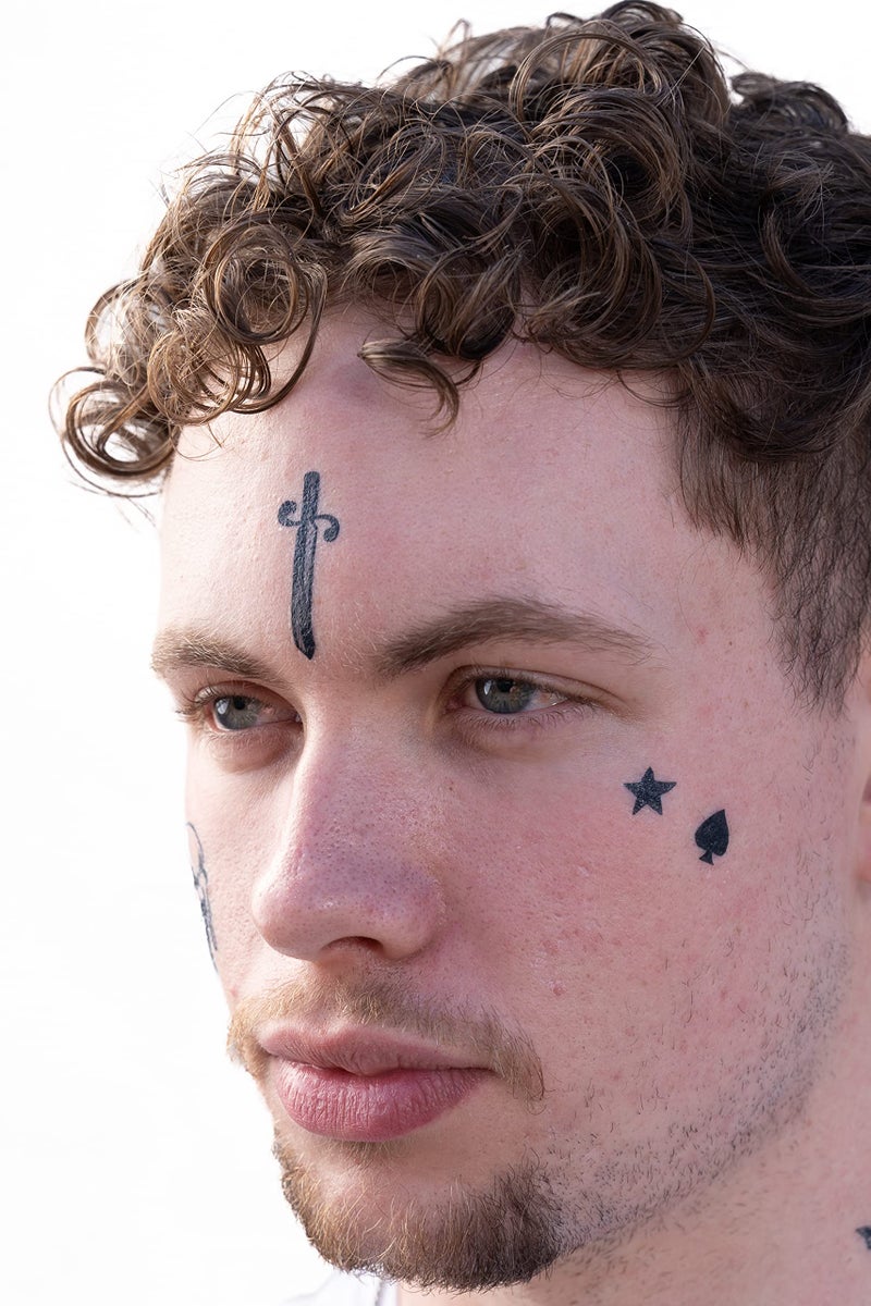 Thug Ink Temporary Tattoos â€“ Volume II â€“ 6-Piece Set | Dagger, Ice Cream Cone, Crown & More | Water-Transfer Face Tattoos â€“ Fun Fake Ink for Parties, Costumes & Vibes - Image 5